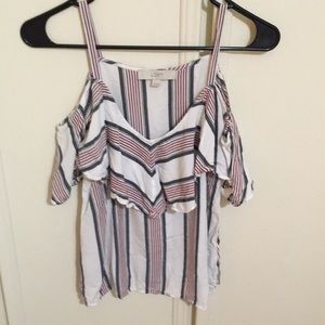 Stripped off the shoulder top
